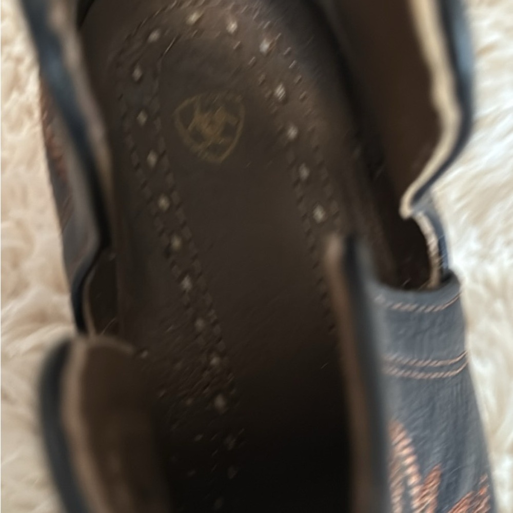 Ariat Black and Brown Embroidered Ankle Boots - Picture 5 of 5